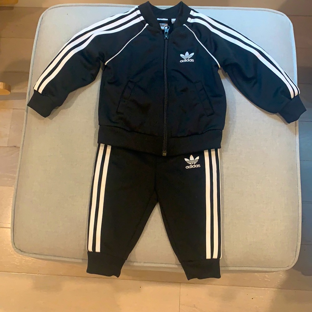 Adidas baby trefoil tracksuit size 9M